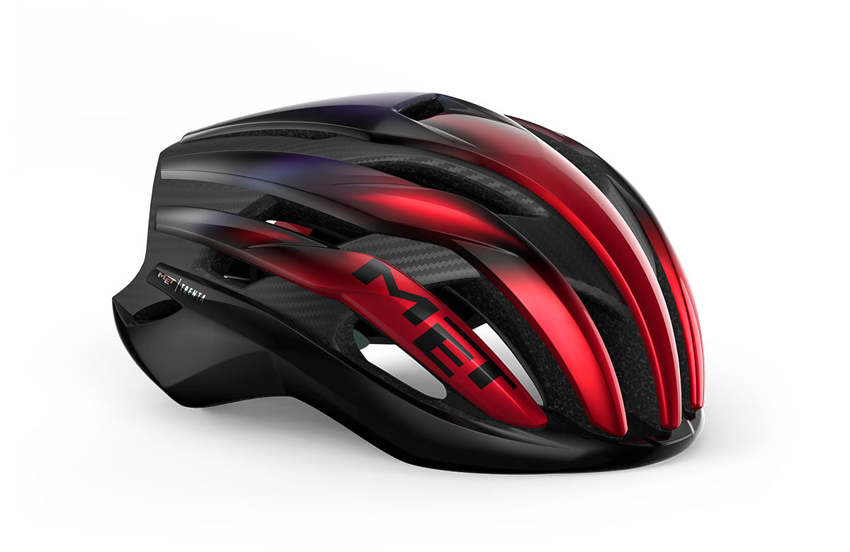 MET Casco de Bicicleta Trenta 3K Carbon Mips Red Iridescent Glossy