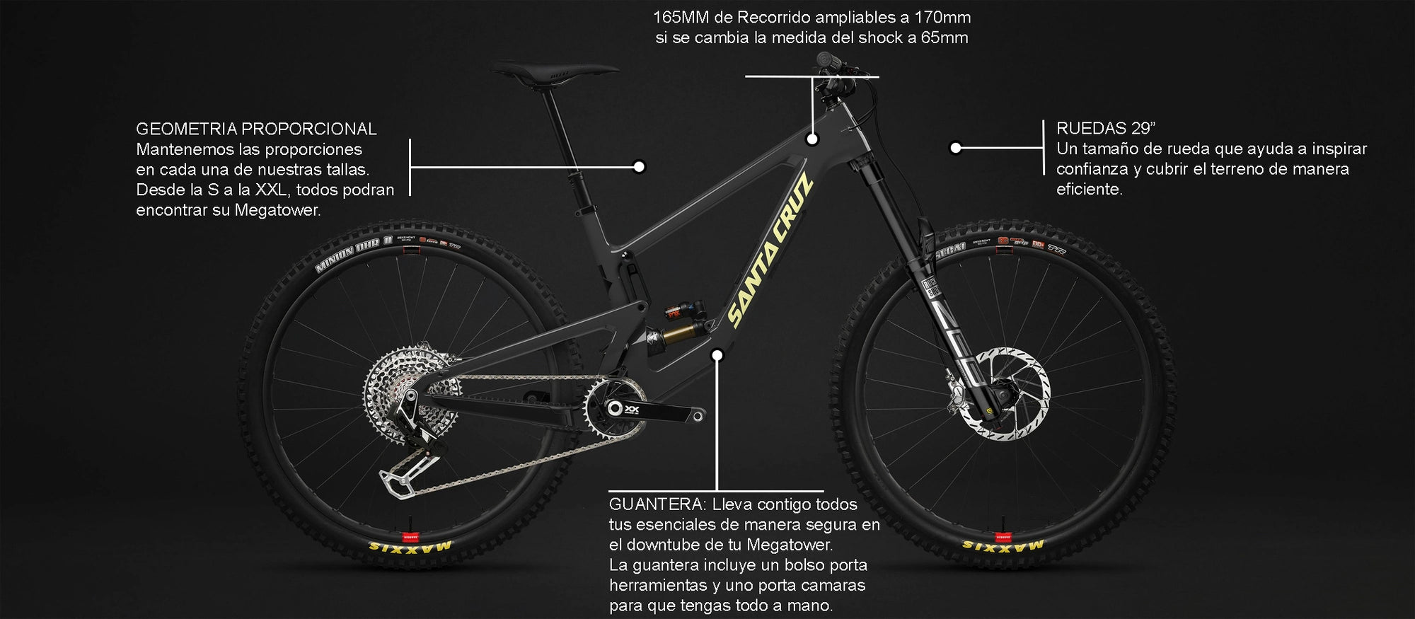 Santa Cruz Cuadro MegaTower 2 CC Aro 29 Shock Fox Float X2 Kashima 202