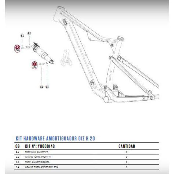 Orbea Kit Hardware Amortiguador Oiz Hydro 2020