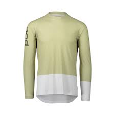 Poc Polera de Bicicleta Mtb Pure Ls Jersey Prehnite Green/Hydrogen White