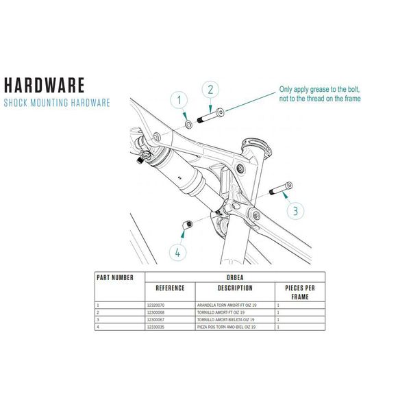 Orbea Tornillo Amort. Del. Oiz Omr 2019 12300068 - Rockandroad